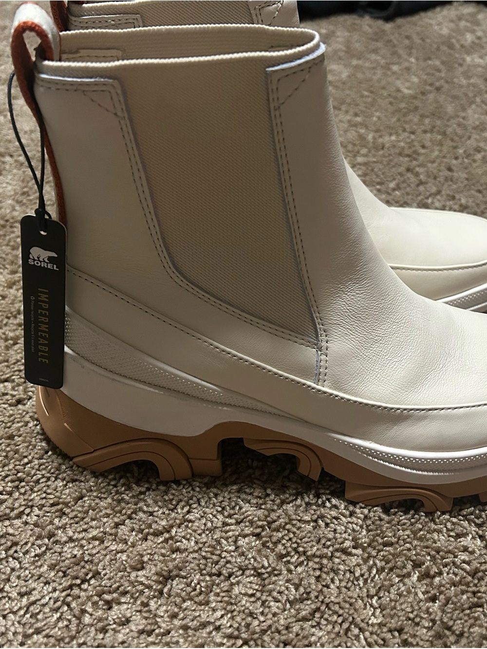 Sorel Women's Cream Chelsea Ankle Boots with Tan Sole